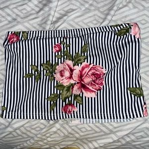 Floral cropped tube tops